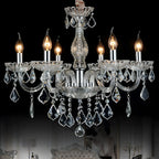 Lustre candélabre en cristal de style moderne du milieu du siècle