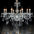 Lustre candélabre en cristal de style moderne du milieu du siècle