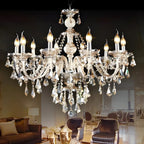Lustre candélabre en cristal de style moderne du milieu du siècle