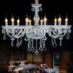 Lustre candélabre en cristal de style moderne du milieu du siècle