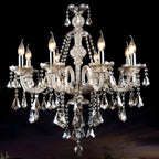 Lustre candélabre en cristal de style moderne du milieu du siècle
