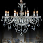 Lustre candélabre en cristal de style moderne du milieu du siècle