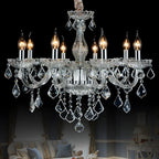 Lustre candélabre en cristal de style moderne du milieu du siècle