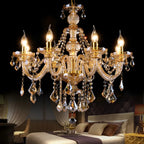 Lustre candélabre en cristal de style moderne du milieu du siècle