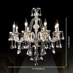 Lustre candélabre en cristal de style moderne du milieu du siècle