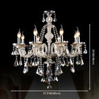 Lustre candélabre en cristal de style moderne du milieu du siècle