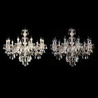 Lustre candélabre en cristal de style moderne du milieu du siècle