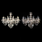 Lustre candélabre en cristal de style moderne du milieu du siècle