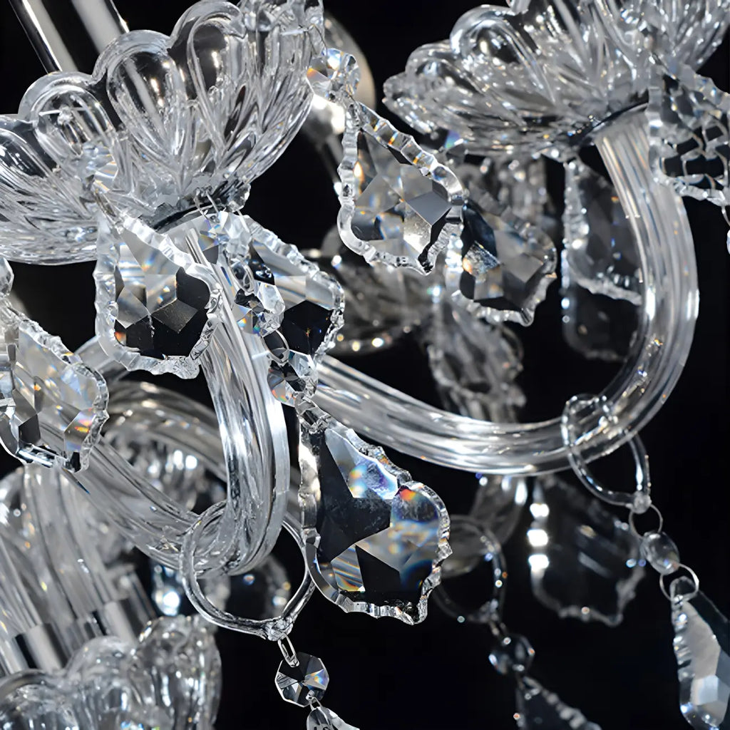 Lustre candélabre en cristal de style moderne du milieu du siècle