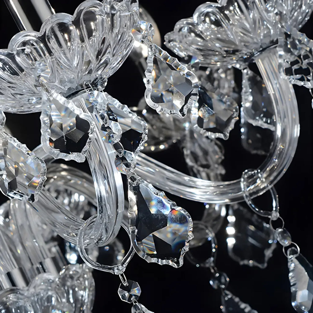 Lustre candélabre en cristal de style moderne du milieu du siècle