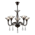 Lustre moderne en métal noir au design incurvé