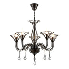 Lustre moderne en métal noir au design incurvé