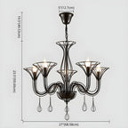 Lustre moderne en métal noir au design incurvé