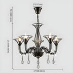 Lustre moderne en métal noir au design incurvé