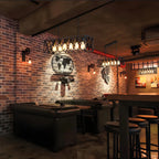 Lustre industriel en métal noir pour cuisine
