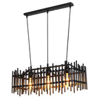 Lustre industriel en métal noir pour cuisine