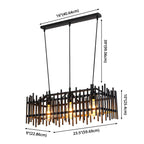 Lustre industriel en métal noir pour cuisine