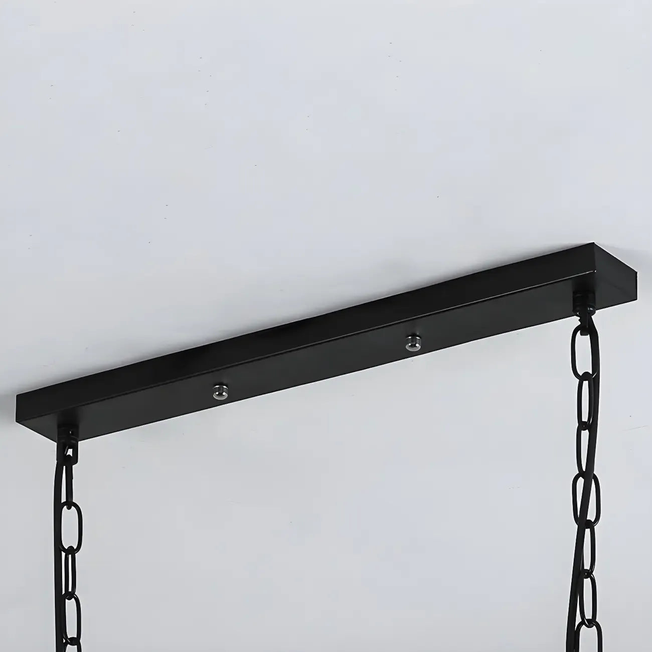 Lustre industriel en métal noir pour cuisine