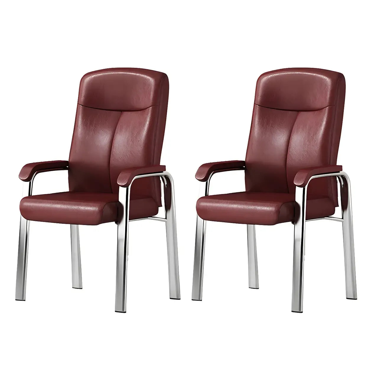 Chaise de bureau moderne HomeyFad en cuir et métal, à 4 pieds et accoudoirs