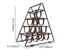 Porte-bouteilles triangulaire industriel en métal noir pour comptoir, 10 bouteilles