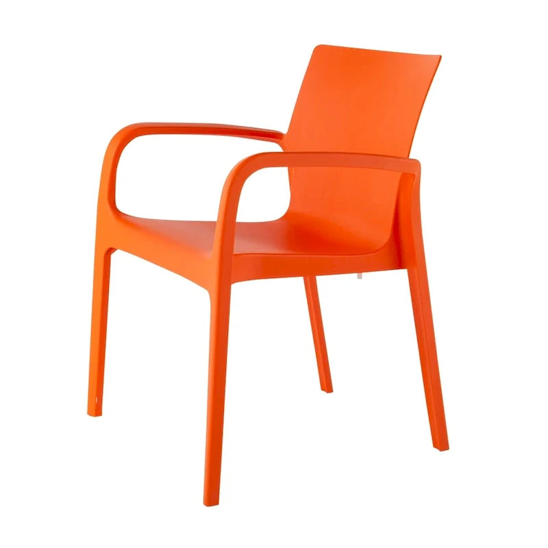 Fauteuil de salle à manger empilable toutes saisons Alissa en résine, lot de 2
