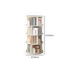 Bibliothèque cylindrique en bois marron à dos ouvert et pivotante