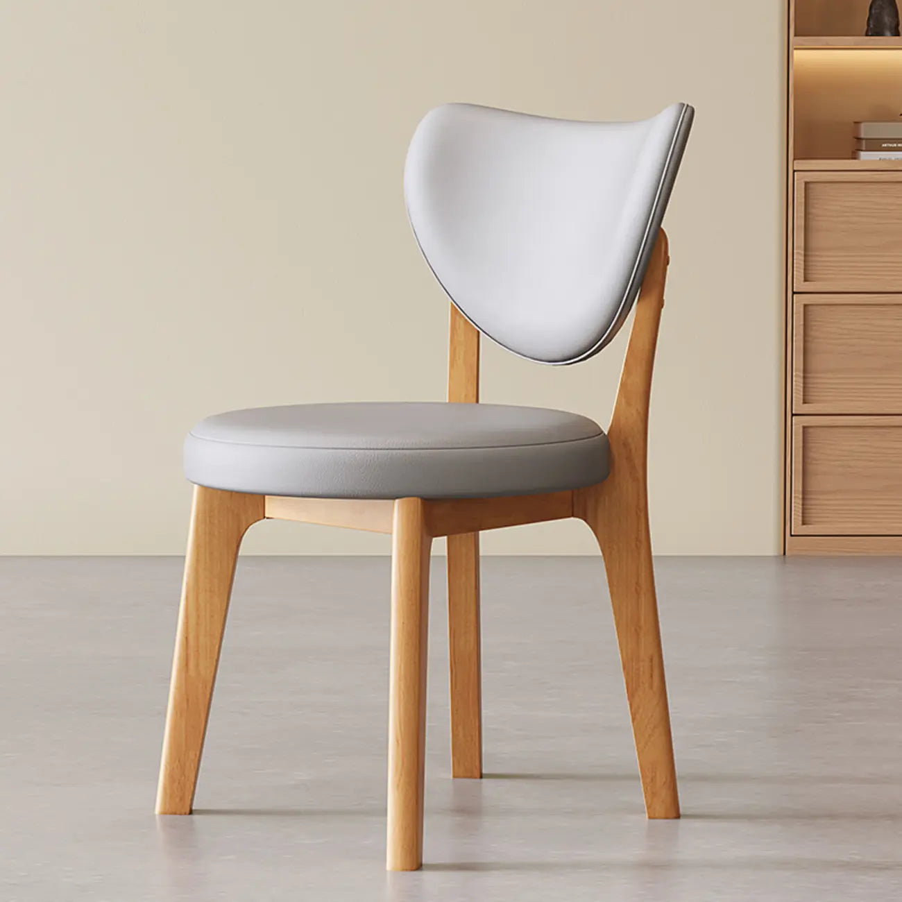 Chaise de salle à manger moderne sans accoudoirs à oreilles en similicuir