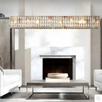 Suspension rectangulaire moderne en cristal clair