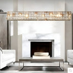 Suspension rectangulaire moderne en cristal clair