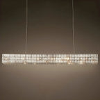 Suspension rectangulaire moderne en cristal clair