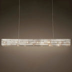 Suspension rectangulaire moderne en cristal clair