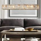 Suspension rectangulaire moderne en cristal clair