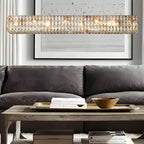 Suspension rectangulaire moderne en cristal clair