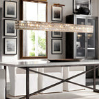 Suspension rectangulaire moderne en cristal clair