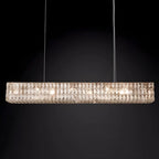Suspension rectangulaire moderne en cristal clair