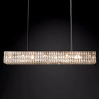 Suspension rectangulaire moderne en cristal clair