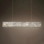 Suspension rectangulaire moderne en cristal clair