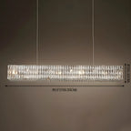 Suspension rectangulaire moderne en cristal clair