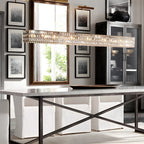 Suspension rectangulaire moderne en cristal clair