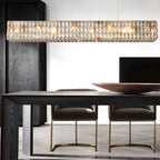 Suspension rectangulaire moderne en cristal clair