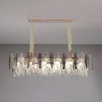 Suspension contemporaine en cristal doré pour île