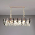 Suspension contemporaine en cristal doré pour île