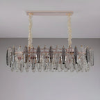 Suspension contemporaine en cristal doré pour île