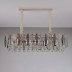 Suspension contemporaine en cristal doré pour île