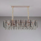 Suspension contemporaine en cristal doré pour île