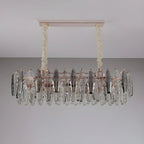 Suspension contemporaine en cristal doré pour île