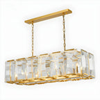 Lustre moderne en cristal noir et or pour îlot central