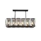 Lustre moderne en cristal noir et or pour îlot central