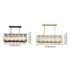 Lustre moderne en cristal noir et or pour îlot central