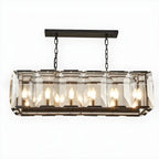 Lustre moderne en cristal noir et or pour îlot central